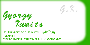 gyorgy kumits business card